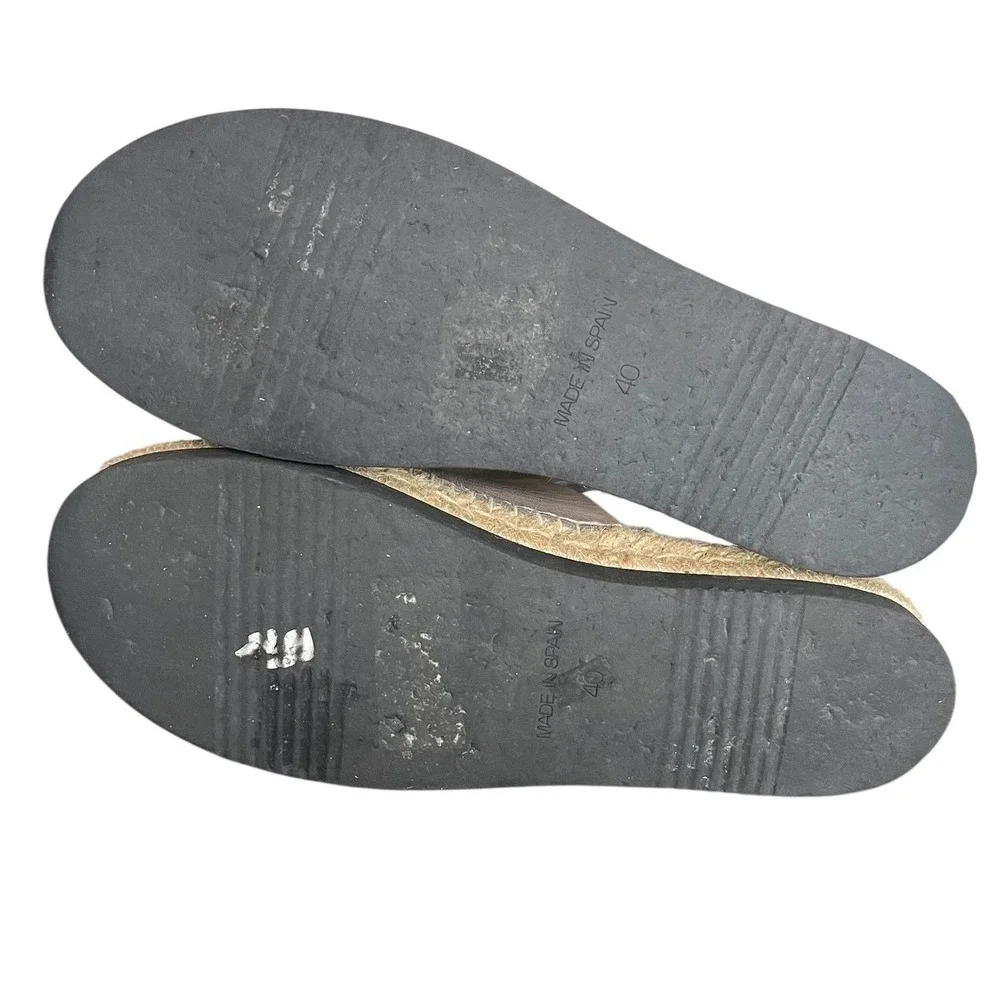 Palomitas Barcelo Espadrille Sandals Leather‎ Buckle Slides Made in Spain Sz 8.5